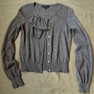 Grey cardigan pearl button